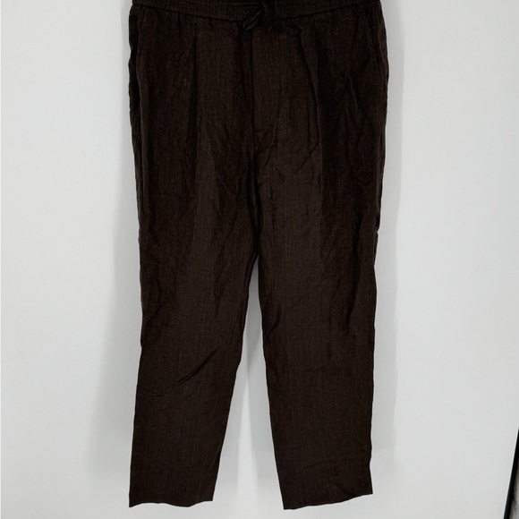 NWT Todd Snyder Linen Madison Traveler Pant in Tobacco Drawstring/Zip Sz Med G4